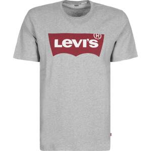Tričko 'GRAPHIC SET-IN NECK GREYS' Levis šedý melír / červená třešeň / bílá