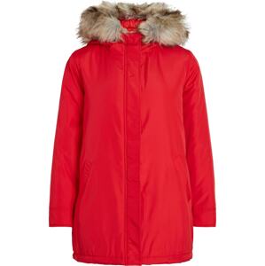 VILA Zimní bunda 'Loui' béžový melír / červená