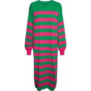 VERO MODA Úpletové šaty 'Nola' zelená / pink