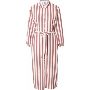 JDY Košilové šaty 'Elly' červenofialová / barva bílé vlny