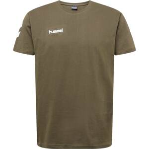 Hummel Funkční tričko khaki / bílá