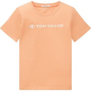 TOM TAILOR Tričko oranžová / bílá