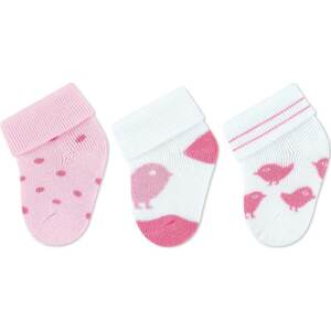 STERNTALER Ponožky fuchsiová / růžová / bílá