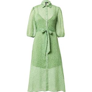 Nobody's Child Košilové šaty 'Malika' zelená / bílá