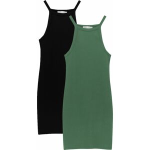 Pull&Bear Šaty zelená / černá