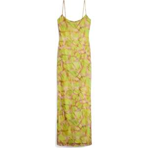 Bershka Letní šaty rákos / kiwi / růže