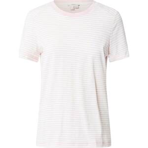 ESPRIT Tričko světle růžová / bílá