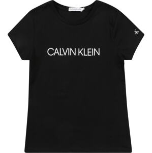 Tričko 'Institutional' Calvin Klein Jeans černá / bílá