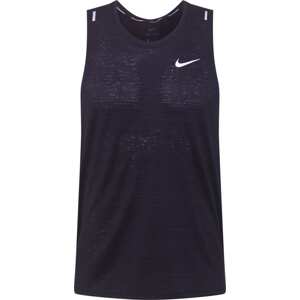 Funkční tričko 'Miler' Nike černá / bílá