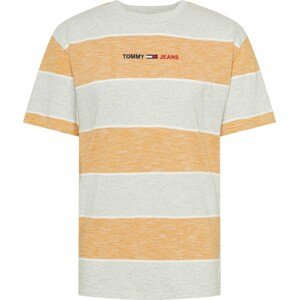Tričko Tommy Jeans světle šedá / mix barev / oranžová