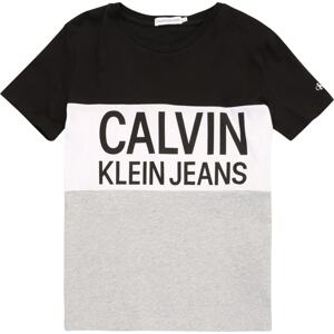 Tričko Calvin Klein Jeans šedá / černá / bílá