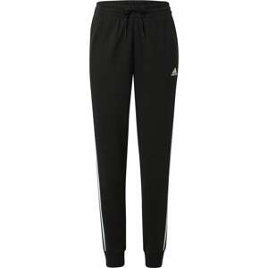 Sportovní kalhoty 'Essentials French Terry 3-Stripes' ADIDAS SPORTSWEAR černá / bílá