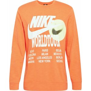 Mikina Nike Sportswear olivová / oranžová / bílá