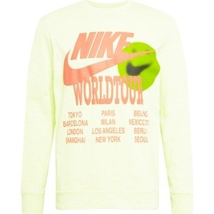 Mikina Nike Sportswear světle zelená / oranžová