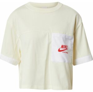 Tričko Nike Sportswear pastelově žlutá / ohnivá červená / bílá