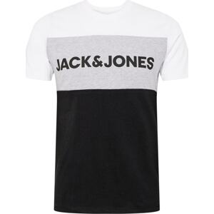 Tričko jack & jones šedá / černá / bílá