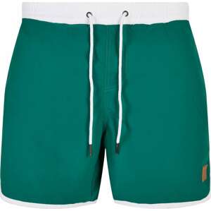 Plavecké šortky Urban Classics zelená / bílá