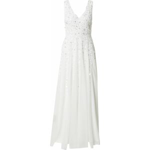 Společenské šaty 'Oriya' Lace & Beads stříbrná / bílá
