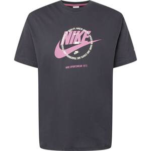 Tričko Nike Sportswear antracitová / fialová / vínově červená