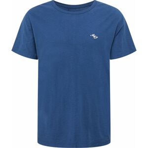 Tričko Abercrombie & Fitch modrá / bílá
