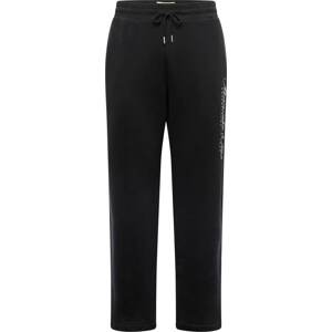 Kalhoty Abercrombie & Fitch černá / bílá