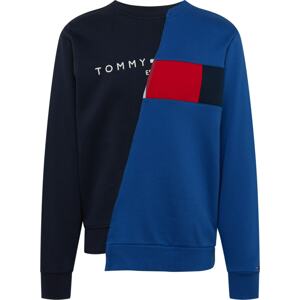 Mikina Tommy Jeans modrá / námořnická modř / červená / bílá