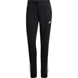 Sportovní kalhoty 'Essentials 3-Stripes French Terry Cuffed' ADIDAS SPORTSWEAR černá / bílá