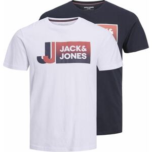 Tričko 'LOGAN' jack & jones námořnická modř / červená / bílá
