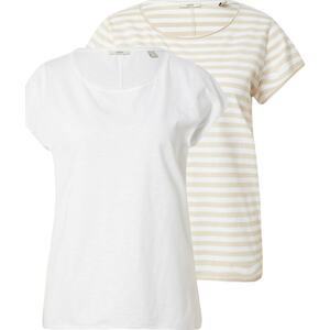 Tričko Esprit světle béžová / bílá