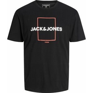 Tričko 'EXPLORED' jack & jones lososová / černá / bílá