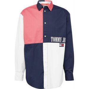 Košile Tommy Jeans námořnická modř / růže / bílá