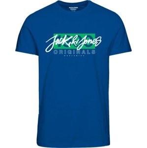 Tričko 'RACES' jack & jones královská modrá / kiwi / bílá
