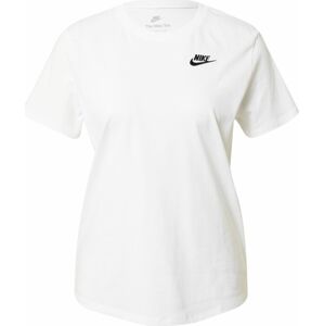 Tričko 'Club Essential' Nike Sportswear černá / bílá