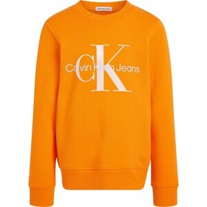Mikina Calvin Klein světle béžová / oranžová / bílá