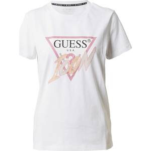 Tričko Guess pastelově zelená / světle růžová / černá / bílá