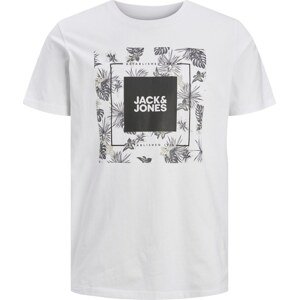 Tričko 'TROPICANA' jack & jones černá / bílá