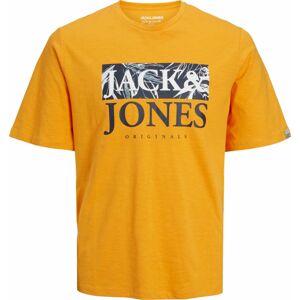 Tričko 'CRAYON' jack & jones oranžová / černá / bílá
