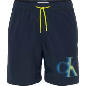 Plavecké šortky Calvin Klein Swimwear modrá / námořnická modř / žlutá