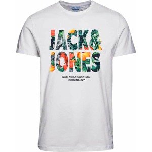Tričko 'BOOSTER' jack & jones tmavě zelená / oranžová / tmavě oranžová / bílá