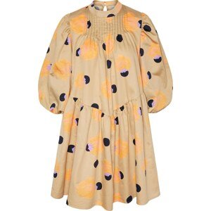 Košilové šaty 'Roxanne' Y.A.S písková / jasně oranžová / černá