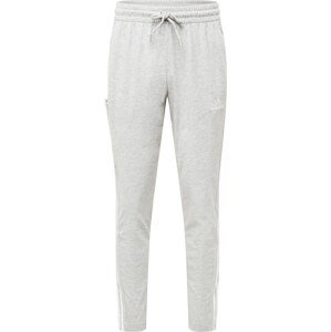 Sportovní kalhoty 'Essentials Tapered Open Hem 3-Stripes' ADIDAS SPORTSWEAR šedý melír / bílá