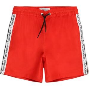 Plavecké šortky Calvin Klein Swimwear červená / černá / bílá