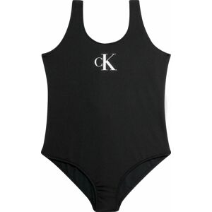 Plavky Calvin Klein Swimwear černá / přírodní bílá