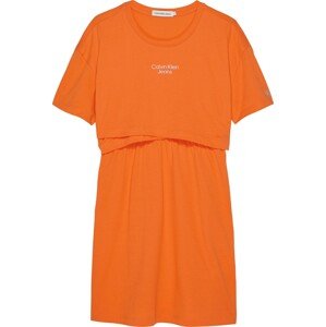 Šaty Calvin Klein oranžová / bílá
