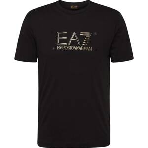 Tričko EA7 Emporio Armani zlatá / černá