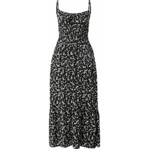Letní šaty Hollister šedá / černá / bílá