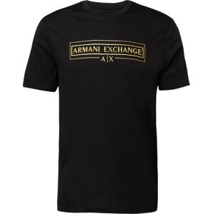 Tričko Armani Exchange zlatá / černá