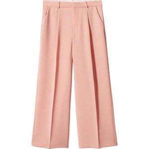 Kalhoty se sklady v pase 'Agnes' Mango světle růžová