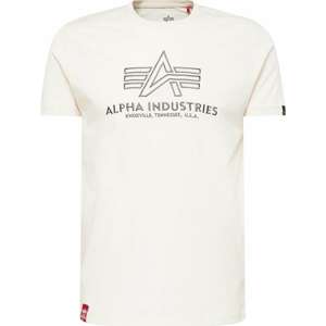 Tričko alpha industries béžová / tmavě šedá
