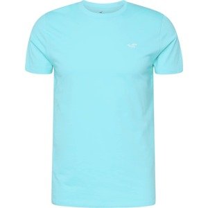 Tričko Hollister aqua modrá / bílá